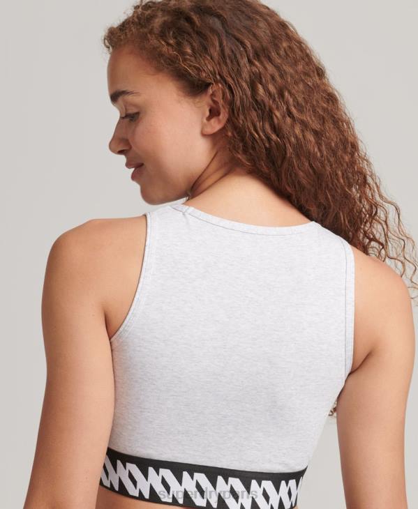 Superdry femmes brassière graphique à logo élastique D64Z6533 vêtements gris