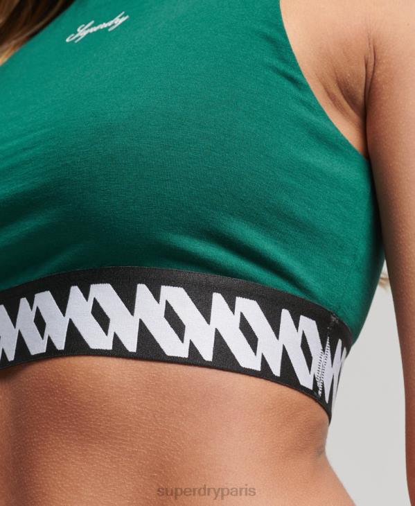 Superdry femmes haut de soutien-gorge héritage D64Z3051 vêtements vert