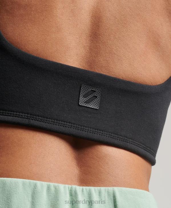 Superdry femmes haut de soutien-gorge technique D64Z2947 vêtements noir