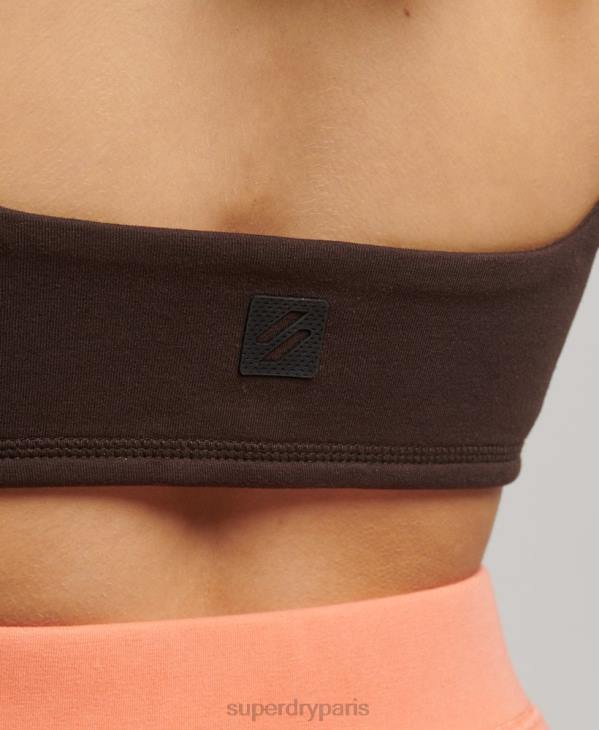 Superdry femmes haut de soutien-gorge technique D64Z2997 vêtements brun