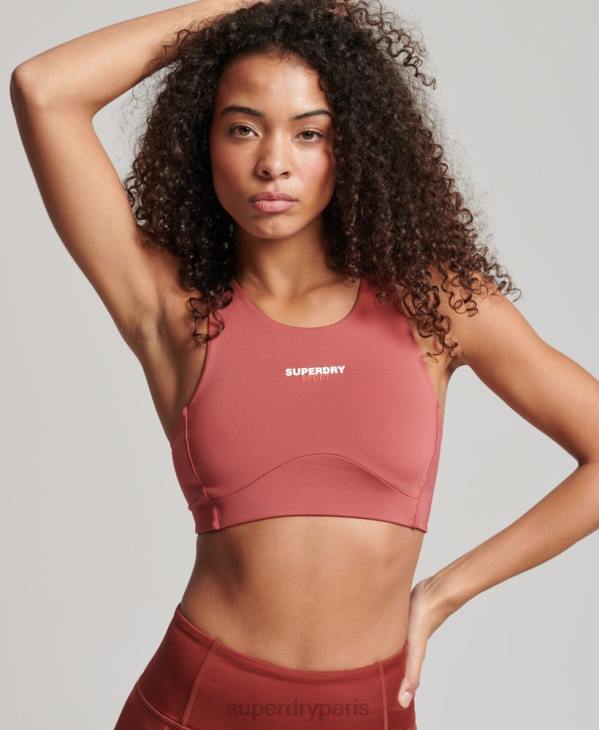 Superdry femmes soutien-gorge actif core D64Z4173 vêtements brun