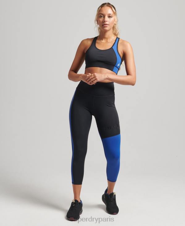 Superdry femmes soutien-gorge asymétrique d'entrainement D64Z6335 vêtements bleu foncé