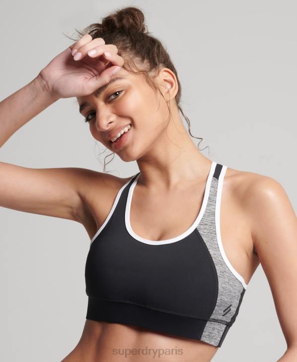 Superdry femmes soutien-gorge asymétrique d'entrainement D64Z6341 vêtements gris