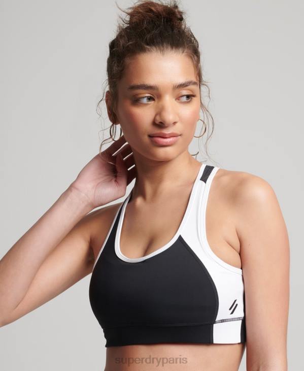 Superdry femmes soutien-gorge asymétrique d'entrainement D64Z6346 vêtements noir