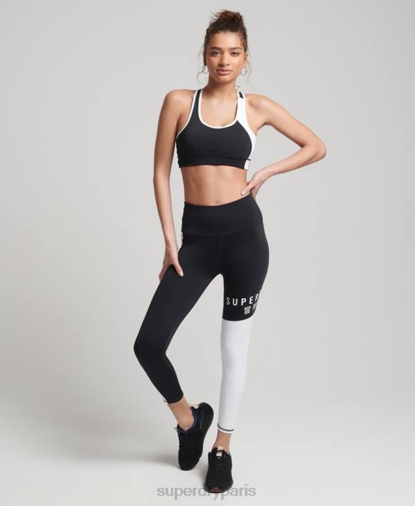 Superdry femmes soutien-gorge asymétrique d'entrainement D64Z6346 vêtements noir