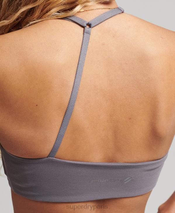 Superdry femmes soutien-gorge asymétrique flex à faible impact D64Z6338 vêtements gris foncé