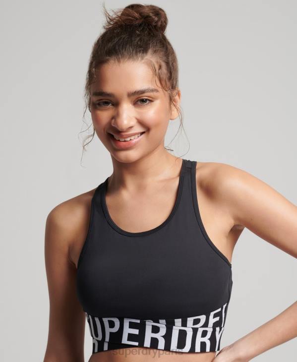 Superdry femmes soutien-gorge croisé training core D64Z4186 vêtements noir