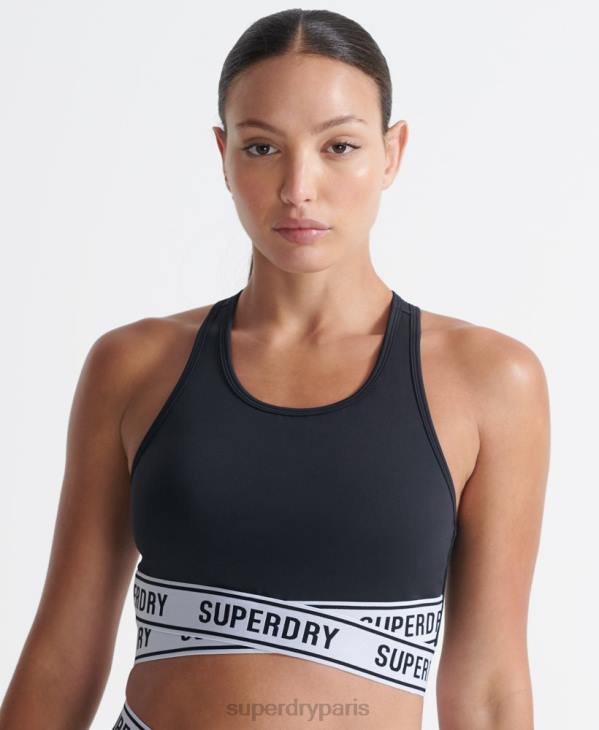 Superdry femmes soutien-gorge croisé training core D64Z4187 vêtements noir