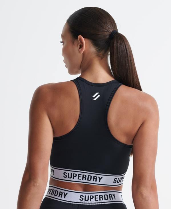 Superdry femmes soutien-gorge croisé training core D64Z4187 vêtements noir