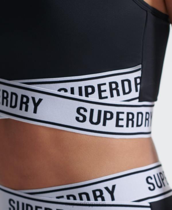 Superdry femmes soutien-gorge croisé training core D64Z4187 vêtements noir