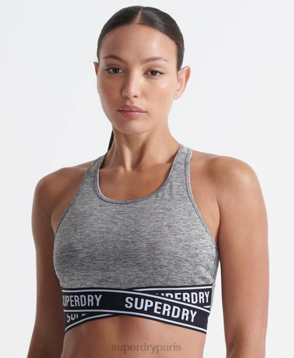 Superdry femmes soutien-gorge croisé training core D64Z4200 vêtements gris