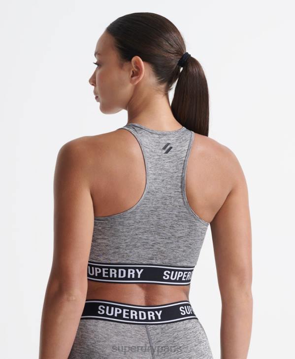 Superdry femmes soutien-gorge croisé training core D64Z4200 vêtements gris