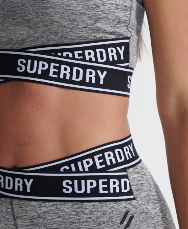 Superdry femmes soutien-gorge croisé training core D64Z4200 vêtements gris