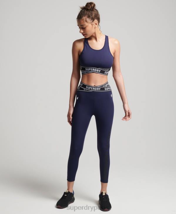 Superdry femmes soutien-gorge croisé training core D64Z4202 vêtements marine
