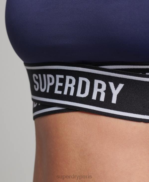 Superdry femmes soutien-gorge croisé training core D64Z4202 vêtements marine