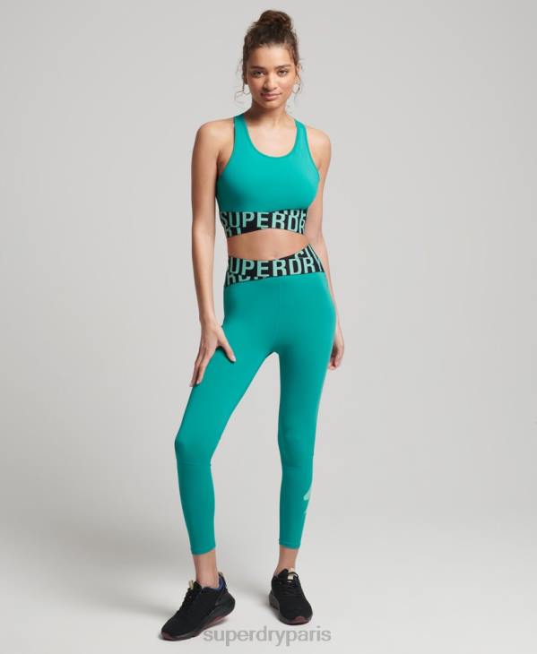 Superdry femmes soutien-gorge croisé training core D64Z6347 vêtements vert