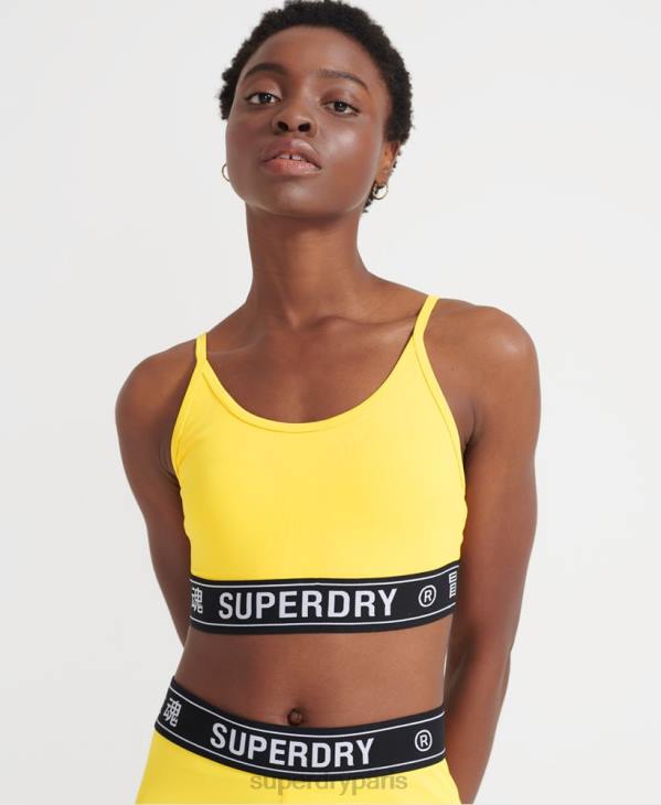 Superdry femmes soutien-gorge d'entraînement à logo D64Z4210 vêtements jaune