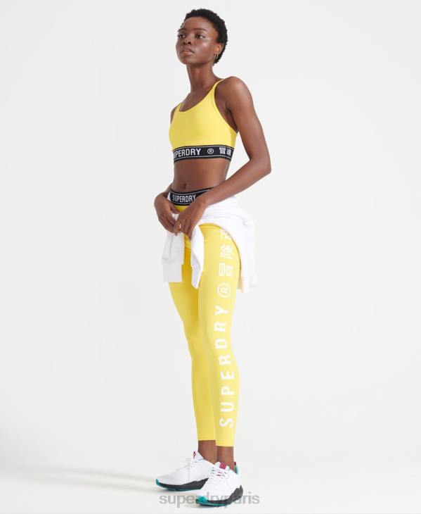 Superdry femmes soutien-gorge d'entraînement à logo D64Z4210 vêtements jaune