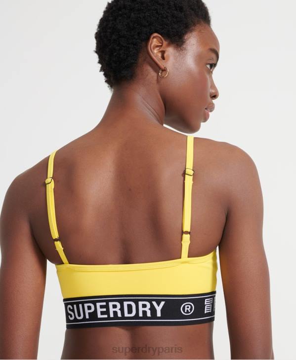 Superdry femmes soutien-gorge d'entraînement à logo D64Z4210 vêtements jaune