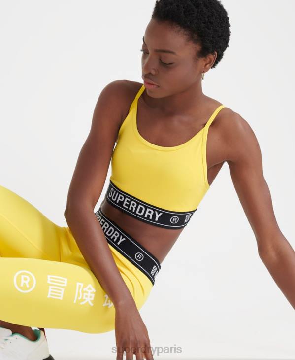 Superdry femmes soutien-gorge d'entraînement à logo D64Z4210 vêtements jaune