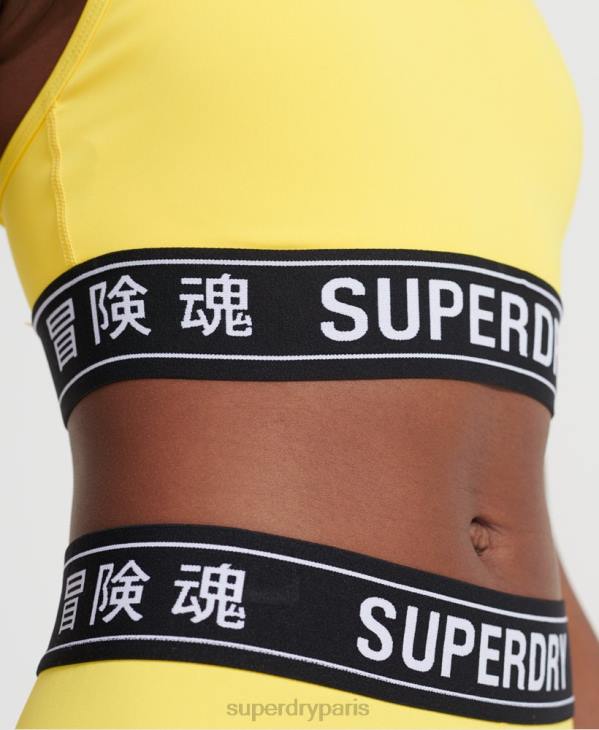 Superdry femmes soutien-gorge d'entraînement à logo D64Z4210 vêtements jaune
