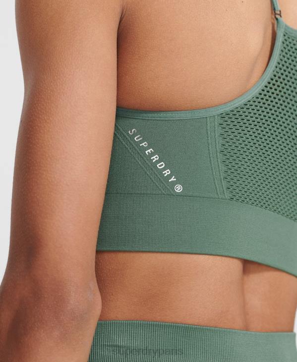 Superdry femmes soutien-gorge de sport à contour sans couture D64Z6351 vêtements kaki