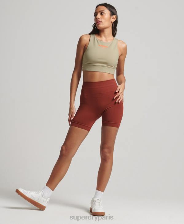 Superdry femmes soutien-gorge de sport en coton biologique D64Z4175 vêtements beige