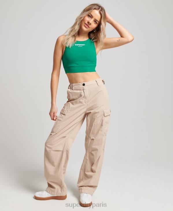 Superdry femmes soutien-gorge de sport en coton biologique D64Z4194 vêtements vert