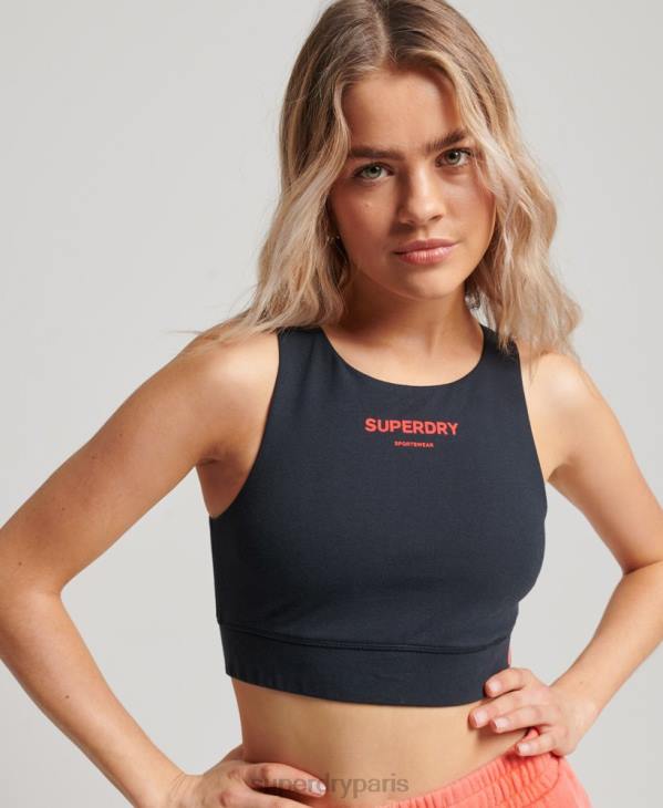 Superdry femmes soutien-gorge de sport en coton biologique D64Z4195 vêtements marine
