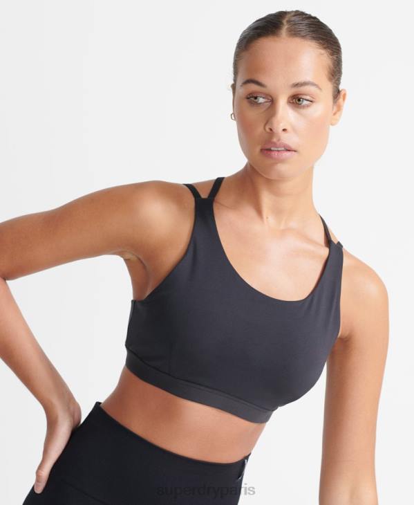 Superdry femmes soutien-gorge flex croisé dans le dos D64Z4209 vêtements noir