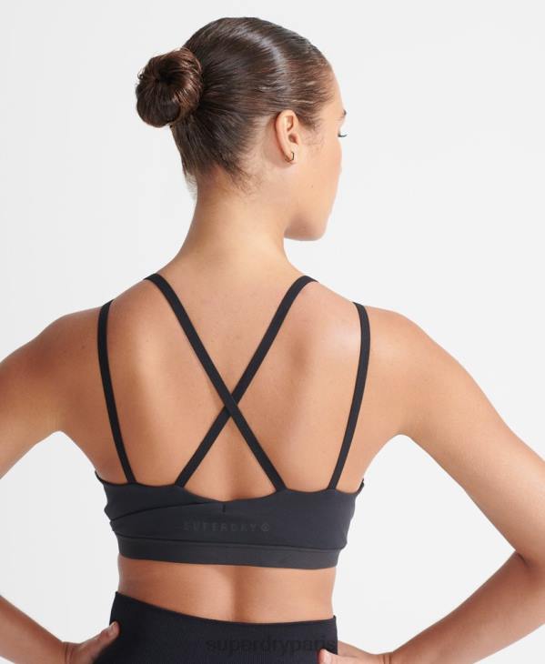 Superdry femmes soutien-gorge flex croisé dans le dos D64Z4209 vêtements noir