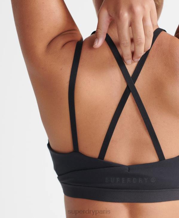 Superdry femmes soutien-gorge flex croisé dans le dos D64Z4209 vêtements noir