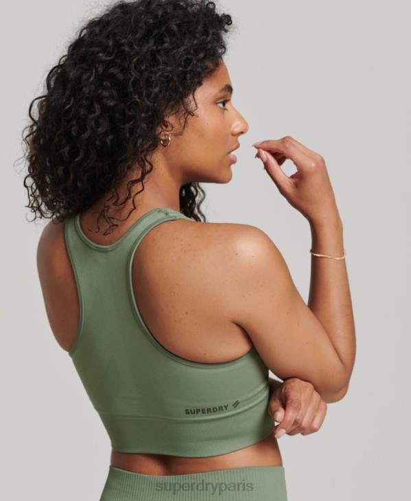 Superdry femmes soutien-gorge à impact moyen sans couture core D64Z4169 vêtements vert