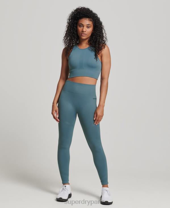 Superdry femmes soutien-gorge à impact moyen sans couture core D64Z4178 vêtements bleu