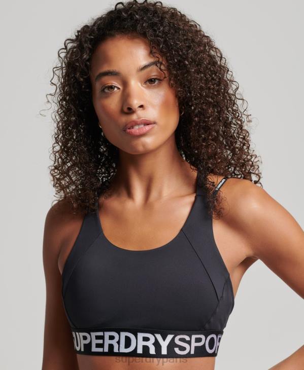 Superdry femmes soutien-gorge élastique de marque train D64Z4172 vêtements noir
