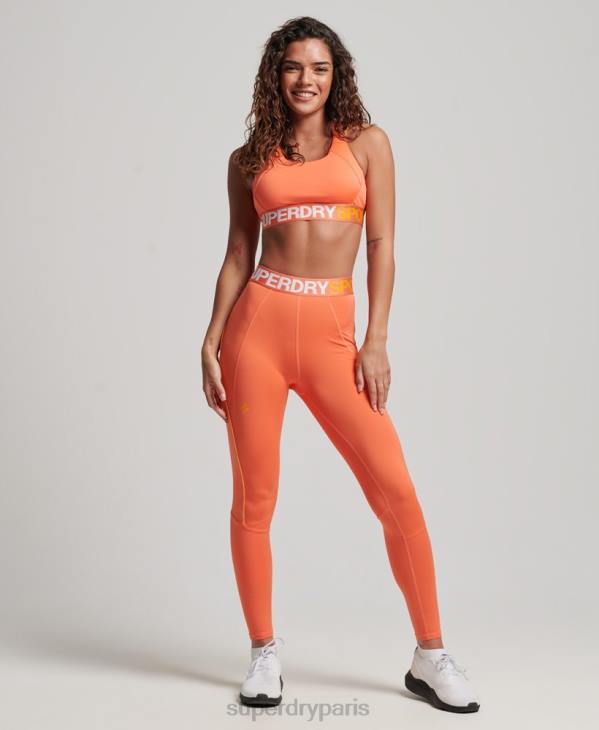 Superdry femmes soutien-gorge élastique de marque train D64Z4179 vêtements orange