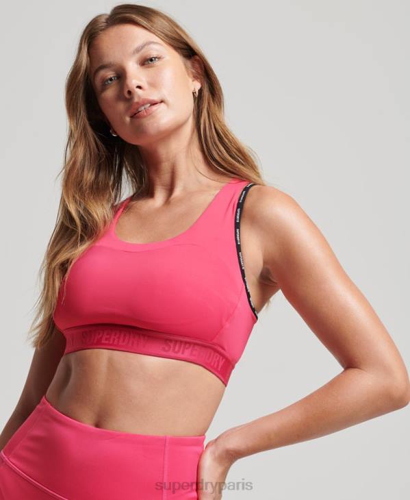 Superdry femmes soutien-gorge élastique de marque train D64Z4182 vêtements rose