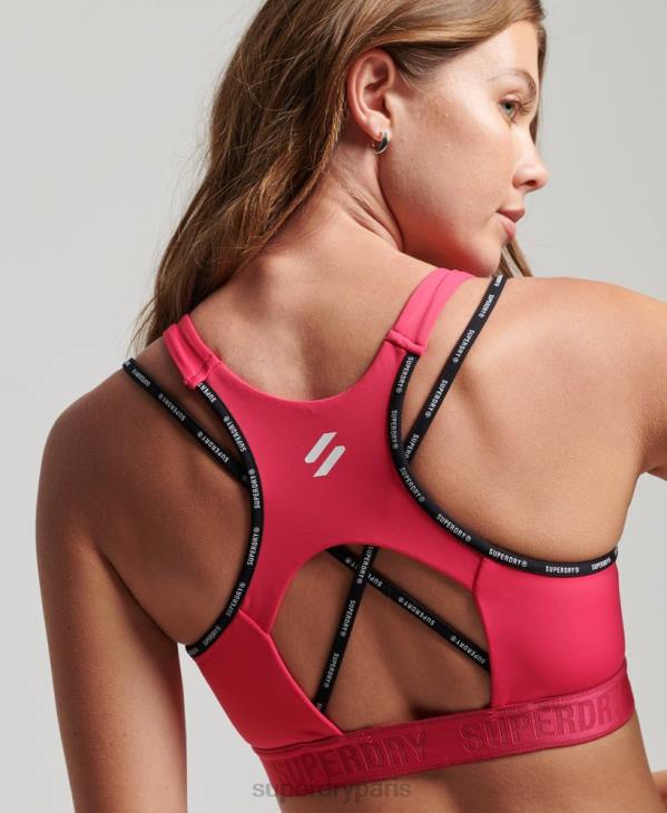 Superdry femmes soutien-gorge élastique de marque train D64Z4182 vêtements rose