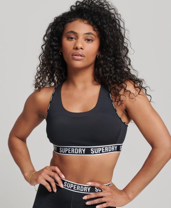 Superdry femmes soutien-gorge élastique de marque train D64Z6325 vêtements noir