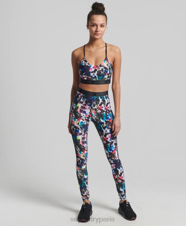 Superdry femmes soutien-gorge élastique à impact moyen train D64Z4197 vêtements multi