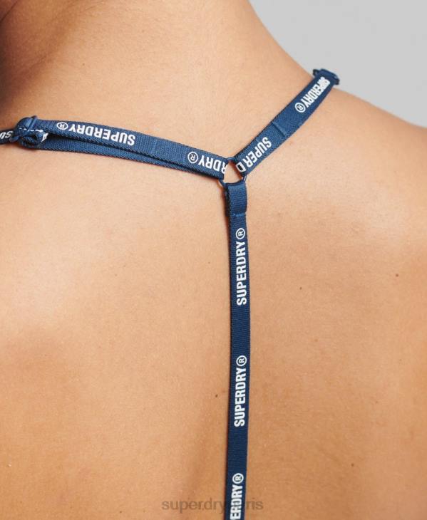 Superdry femmes soutien-gorge élastique à impact moyen train D64Z4198 vêtements bleu
