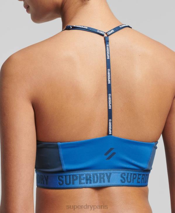 Superdry femmes soutien-gorge élastique à impact moyen train D64Z4198 vêtements bleu