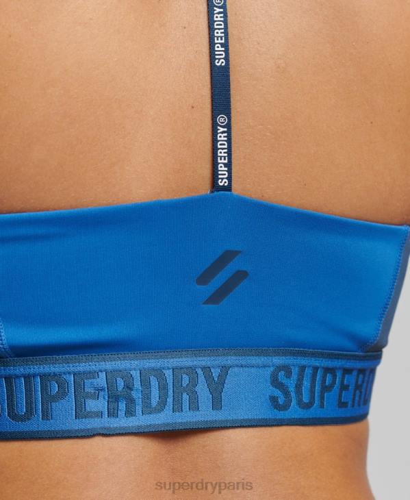 Superdry femmes soutien-gorge élastique à impact moyen train D64Z4198 vêtements bleu