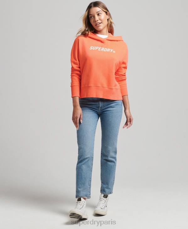 Superdry femmes code core sport sweat à capuche crop D64Z5937 vêtements rose