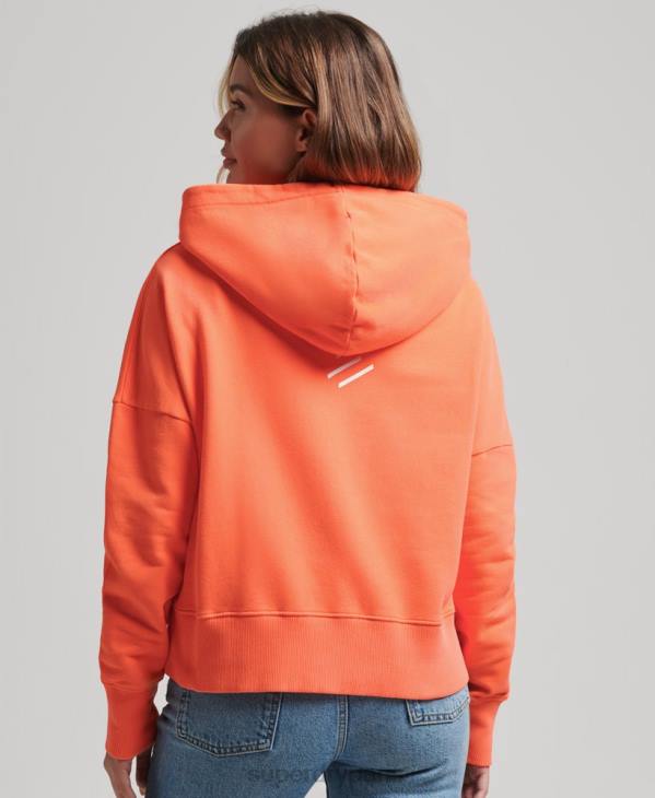 Superdry femmes code core sport sweat à capuche crop D64Z5937 vêtements rose