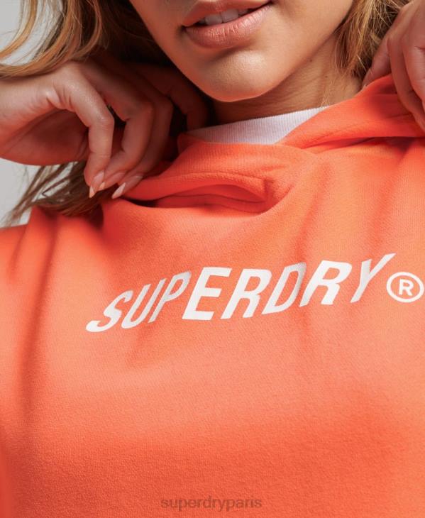 Superdry femmes code core sport sweat à capuche crop D64Z5937 vêtements rose