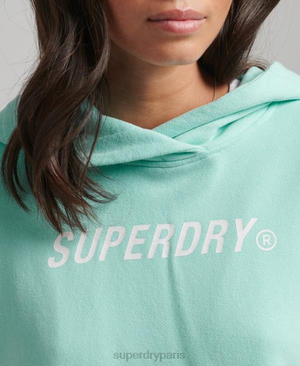 Superdry femmes code core sport sweat à capuche crop D64Z6001 vêtements bleu