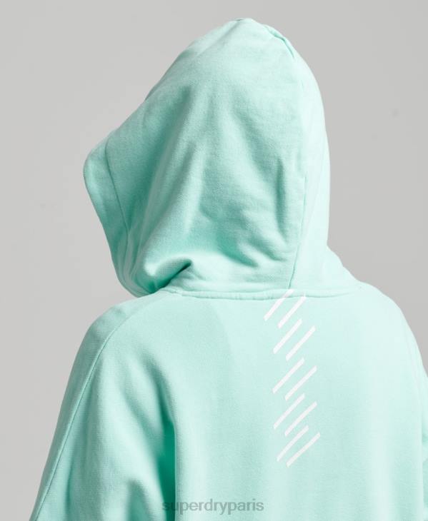 Superdry femmes code core sport sweat à capuche crop D64Z6001 vêtements bleu