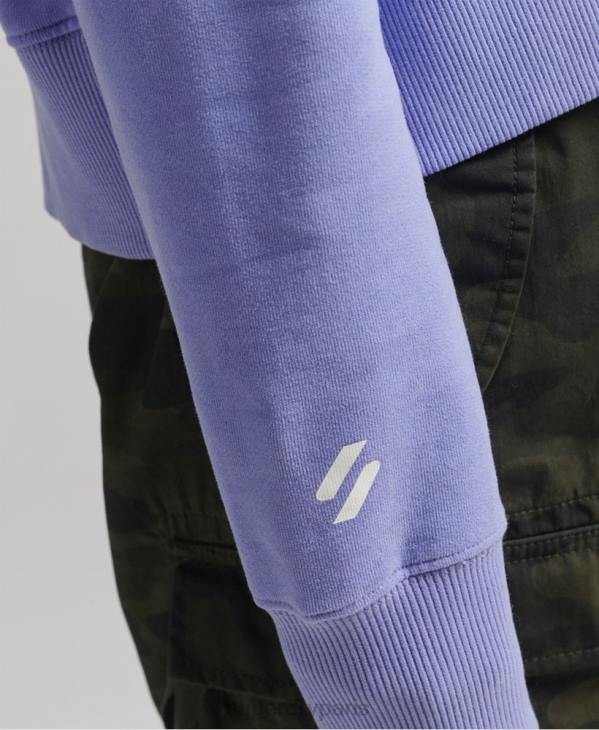 Superdry femmes code core sport sweat à capuche crop D64Z6071 vêtements violet