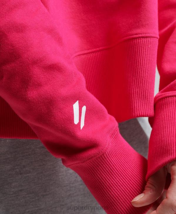 Superdry femmes code core sport sweat à capuche crop D64Z6098 vêtements rose
